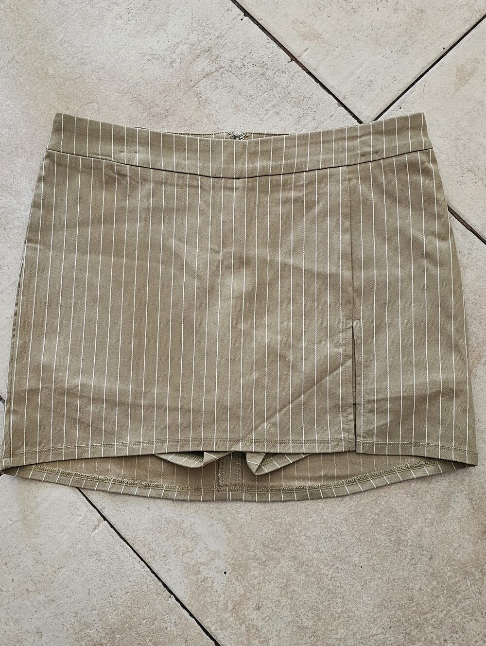 Bear Dance Tan Pinstripe Mini Skirt